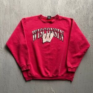 Vintage Wisconsin Sweatshirt XL Red 1990s NCAA Badgers Starter‎